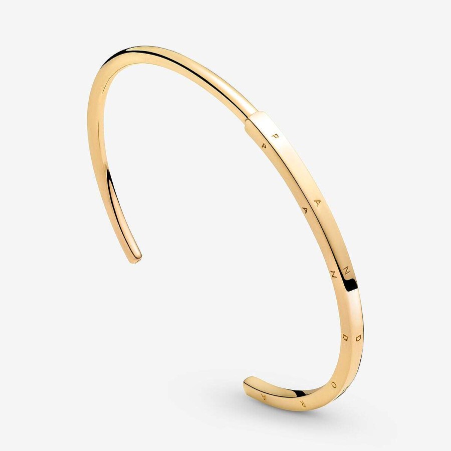 Pandora Bangle I-D Pandora Signature Revestido A Ouro Online