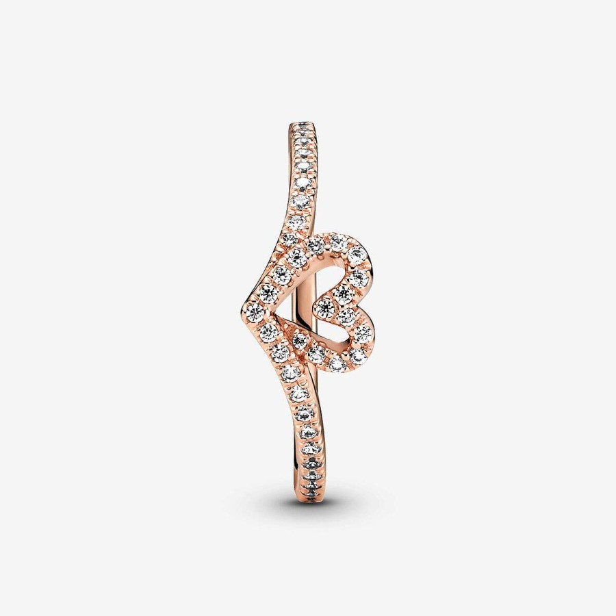 Pandora Anel Wishbone Cora O Brilhante Revestido A Ouro Rosa Best