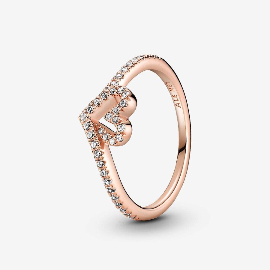 Pandora Anel Wishbone Cora O Brilhante Revestido A Ouro Rosa Online