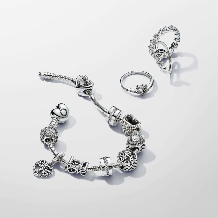 Pandora Pulseira Malha Snake E Cora O Moments Prata Clearance