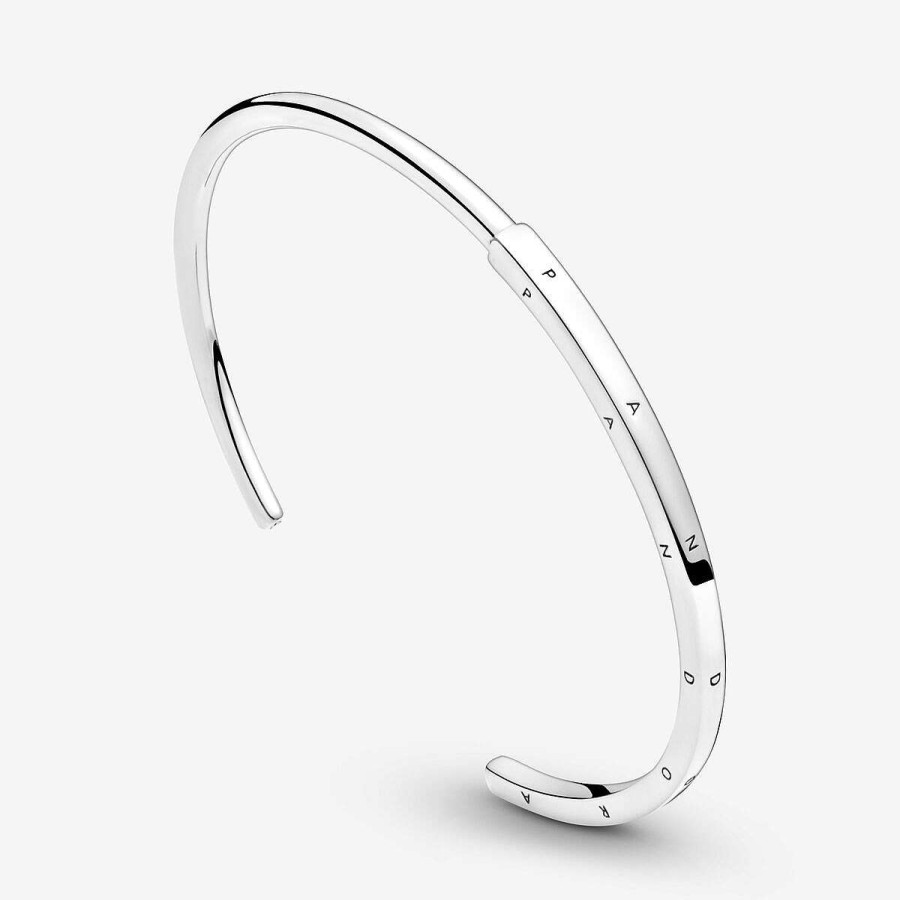 Pandora Open Bangle Signature Prata Online