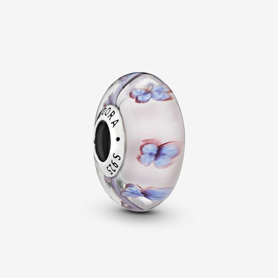 Pandora Conta Vidro Murano Rosa Borboleta Wholesale