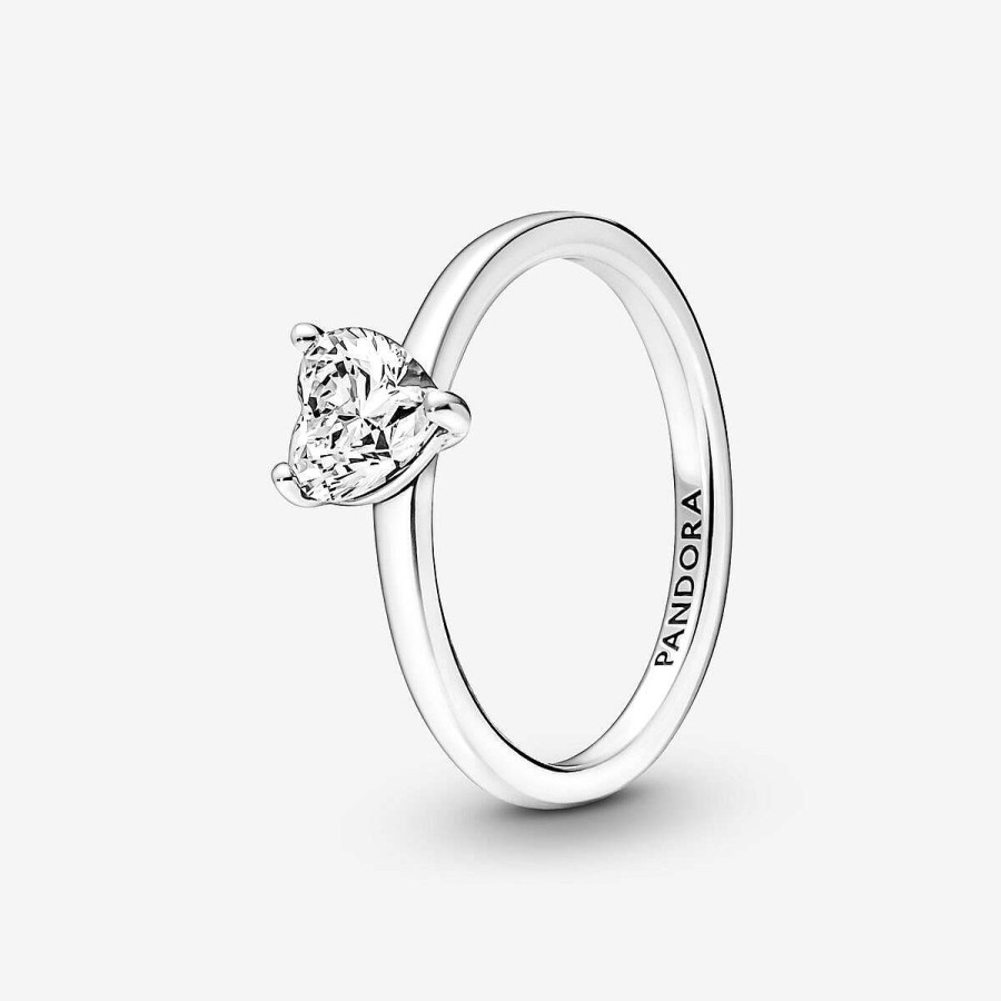 Pandora Anel Sparkling Heart Solitaire Best