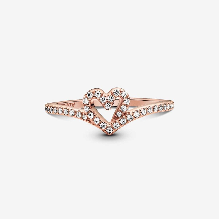 Pandora Anel Wishbone Cora O Brilhante Revestido A Ouro Rosa Online