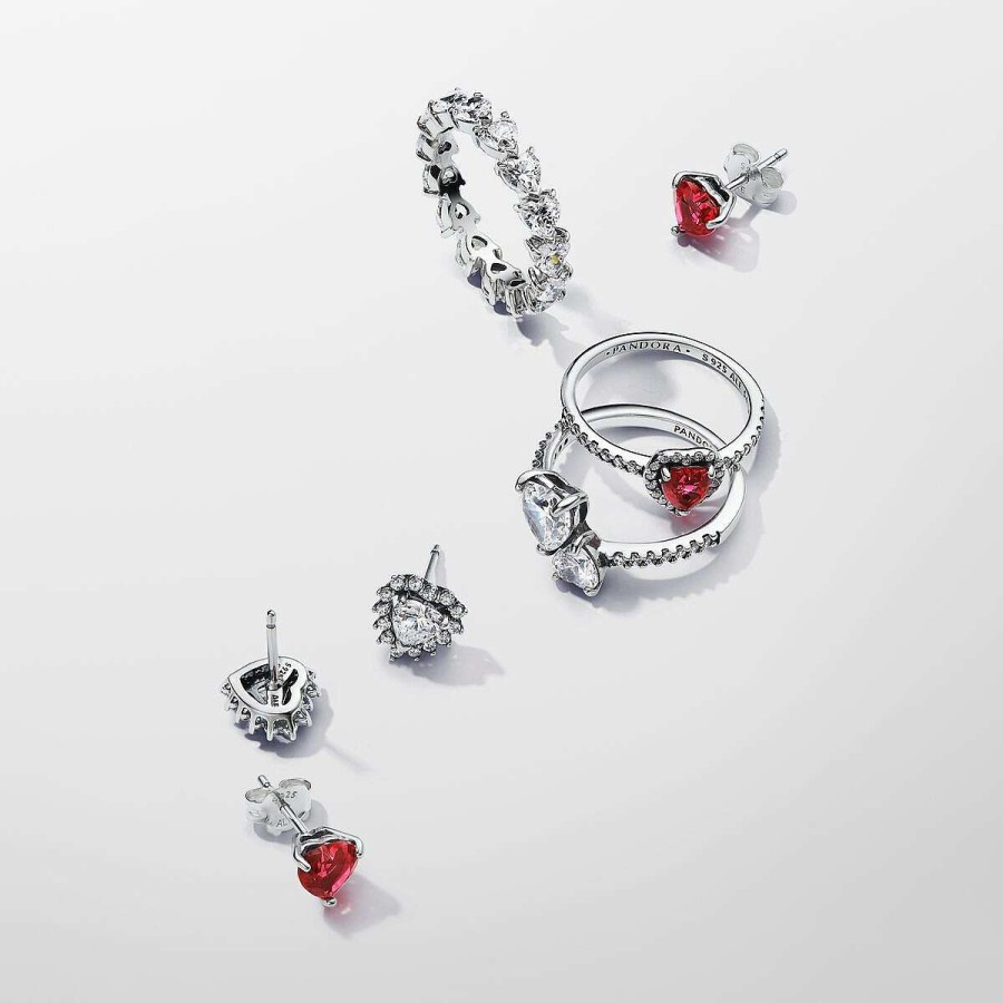 Pandora Anel Sparkling Red Elevated Heart Wholesale