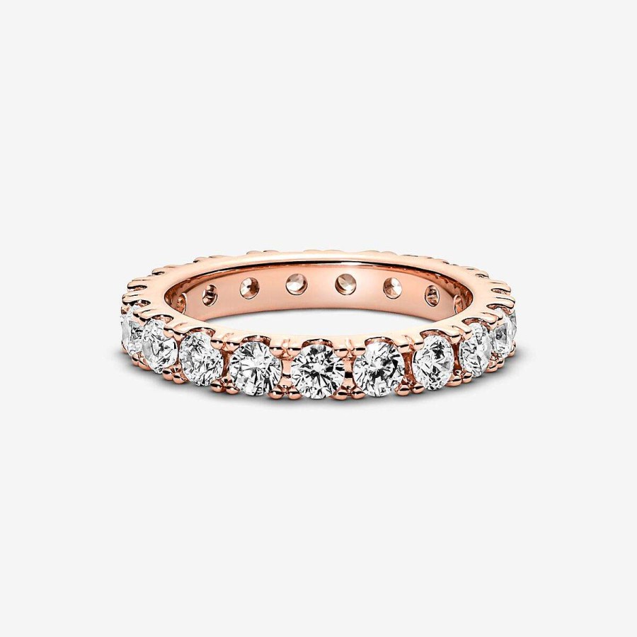 Pandora Anel Sparkling Row Eternity Revestido A Ouro Rosa Online