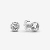 Pandora Brincos Clear Sparkling Crown Prata Clearance