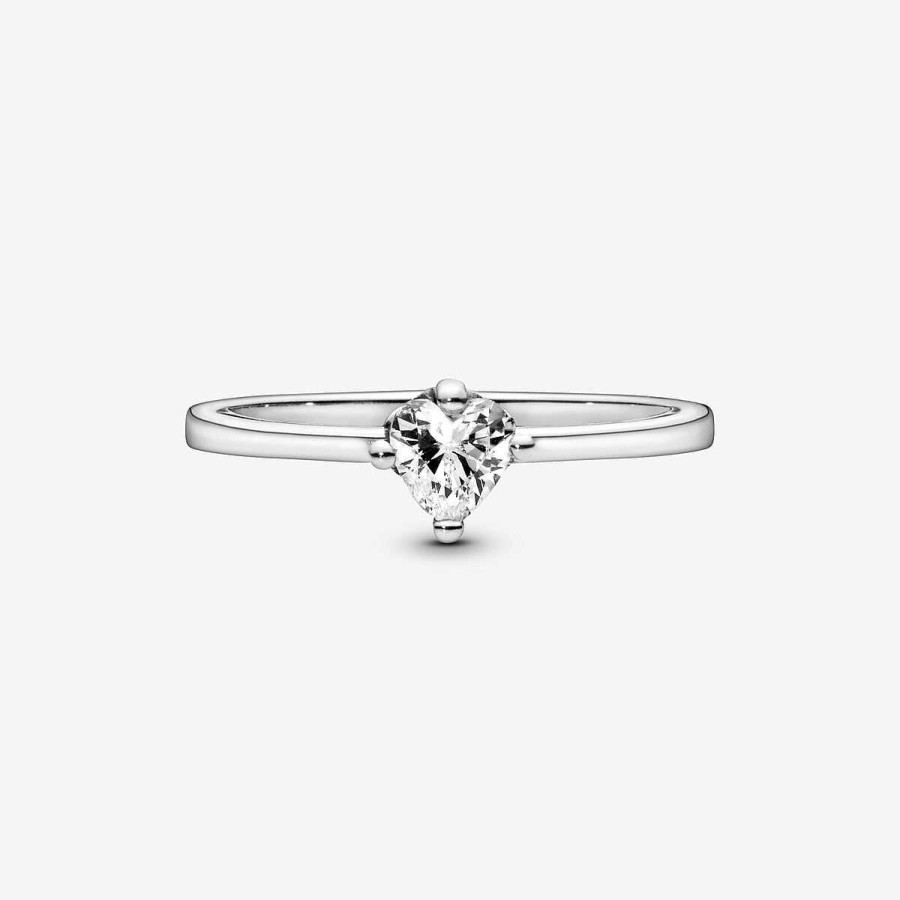 Pandora Anel Clear Heart Solitaire Hot