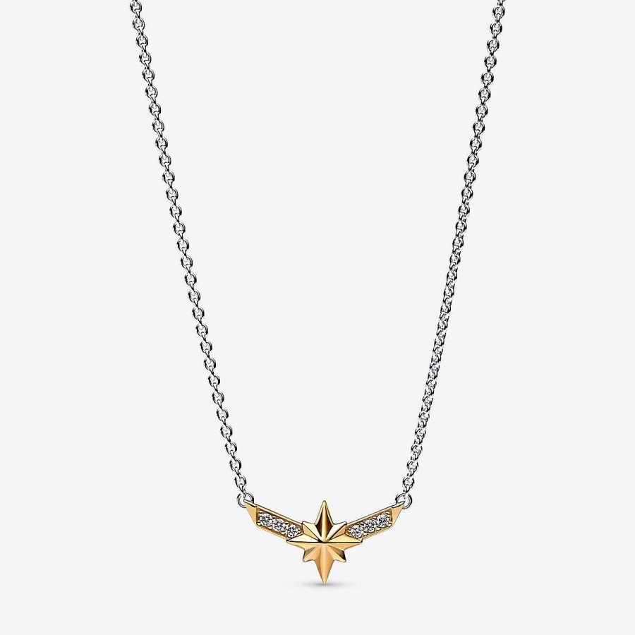 Pandora Colar Marvel Captain Marvel Octogram Star Two-Tone New