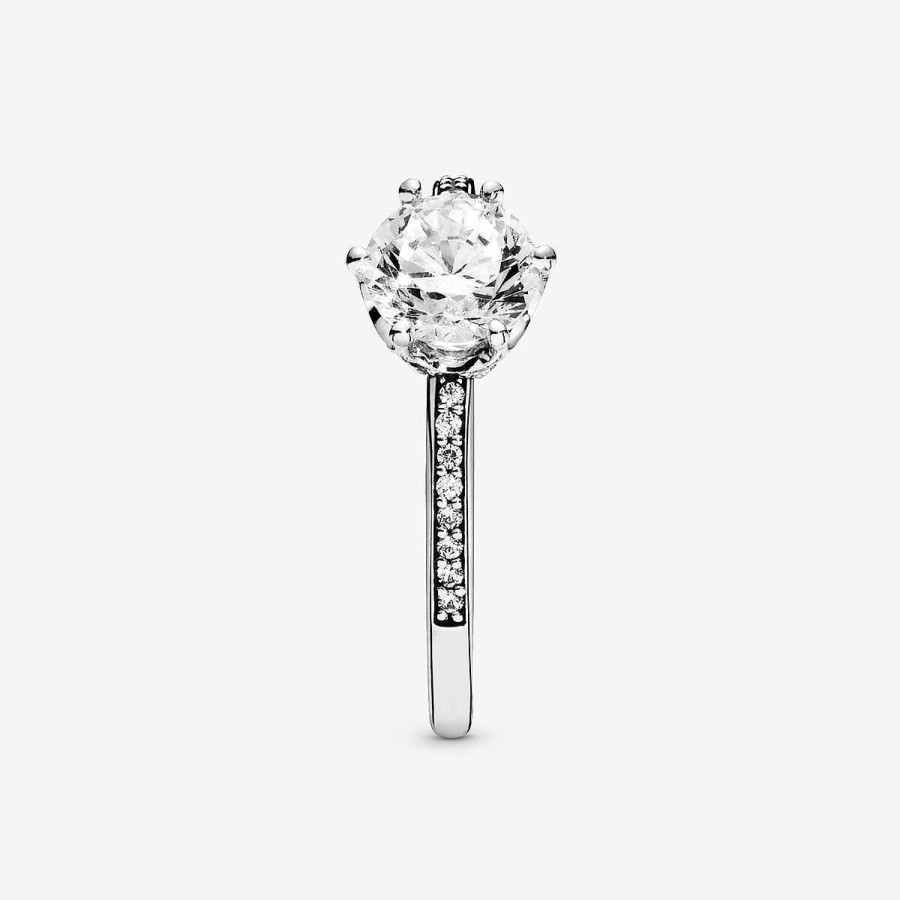 Pandora Anel Clear Sparkling Crown Prata Online