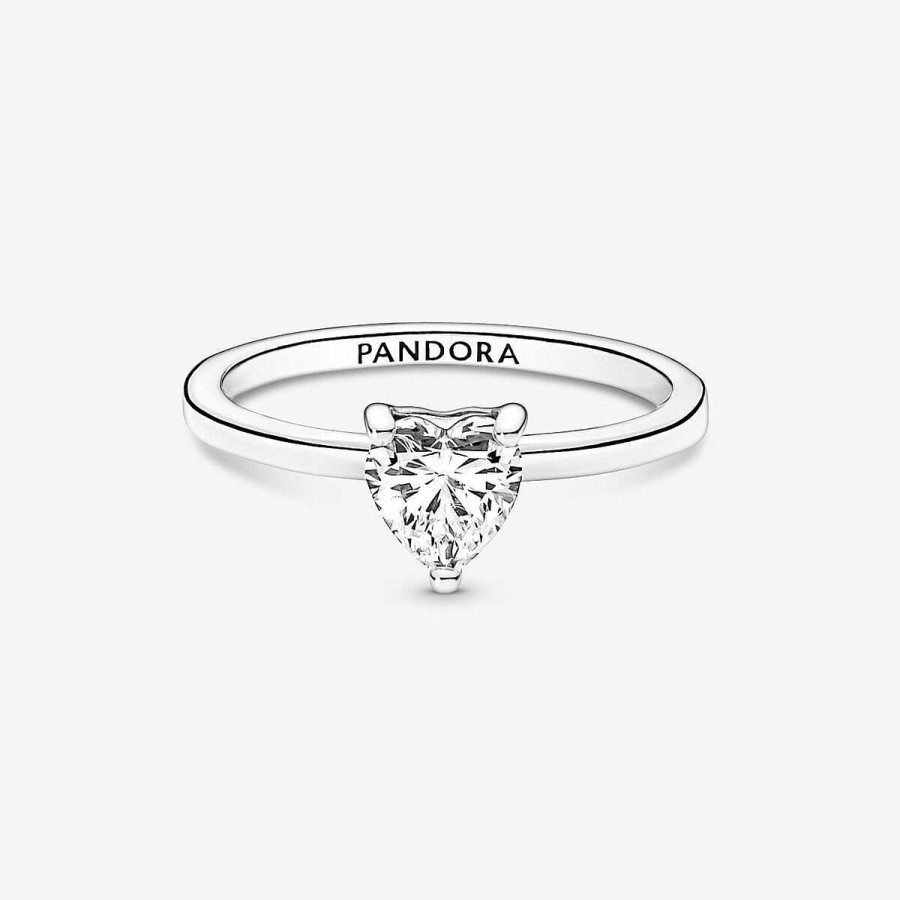 Pandora Anel Sparkling Heart Solitaire Best