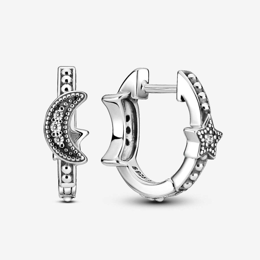 Pandora Argolas Crescent Moon & Stars Best