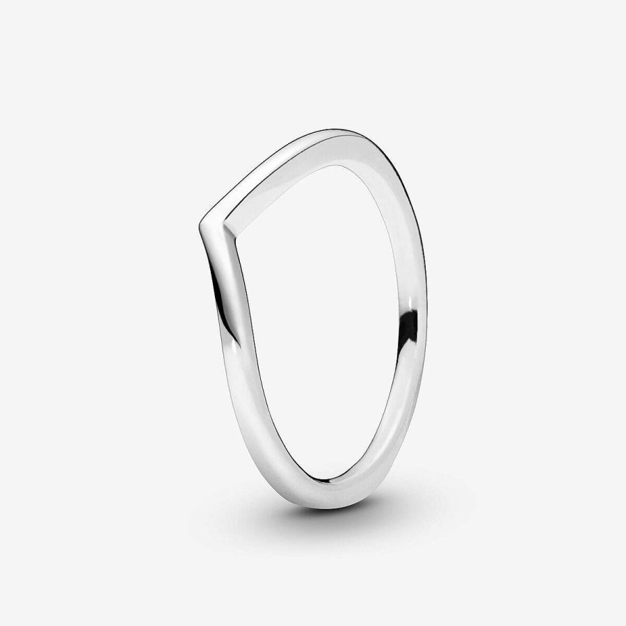 Pandora Anel Polido Wishbone Prata Clearance