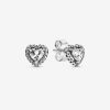 Pandora Brincos Elevated Heart Prata New