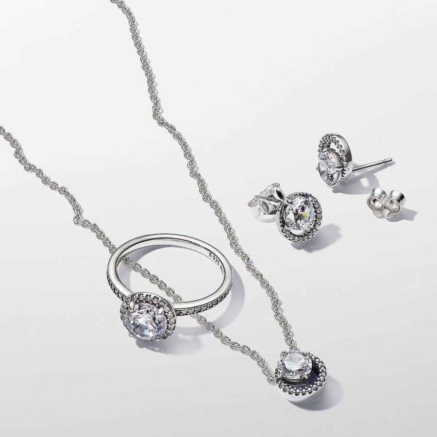 Pandora Colar Com Pendente Sparkling Halo New