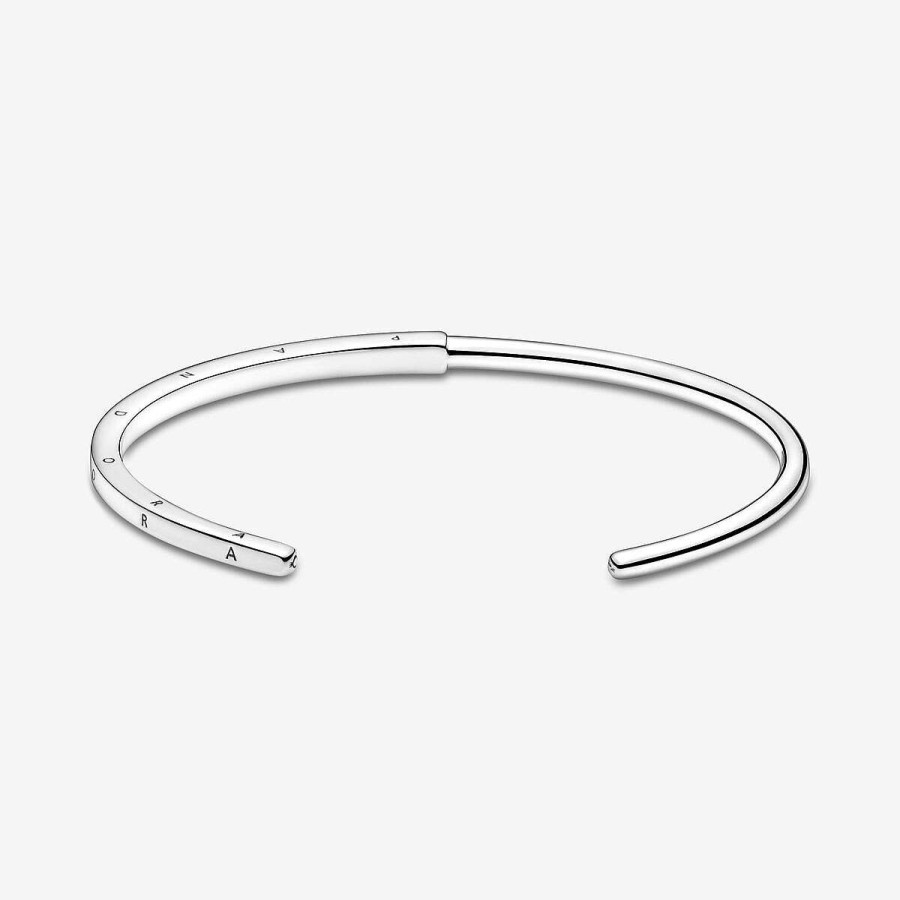 Pandora Open Bangle Signature Prata Hot