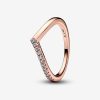 Pandora Anel Timeless Wish Half Sparkling Revestido A Ouro Rosa Hot