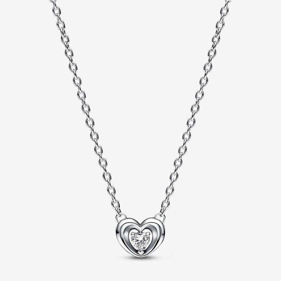 Pandora Colar Radiant Heart & Floating Stone Hot