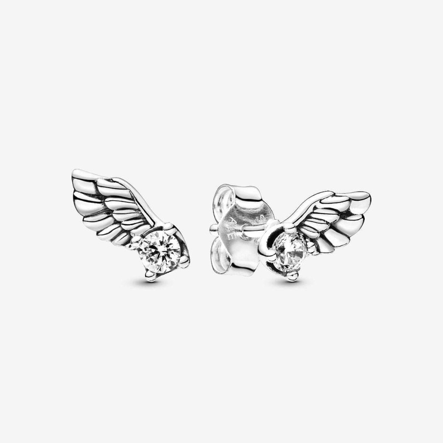 Pandora Brincos Sparkling Angel Wing New