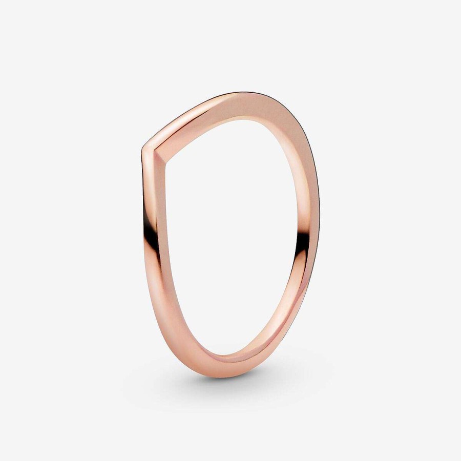 Pandora Anel Polido Wishbone Revestido A Ouro Rosa Online