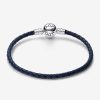 Pandora Pulseira De Couro Azul Com Fecho Celestial Clearance