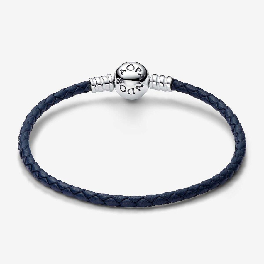 Pandora Pulseira De Couro Azul Com Fecho Celestial Clearance