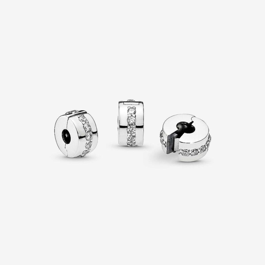 Pandora Clip Transparente Brilhante Prata Online