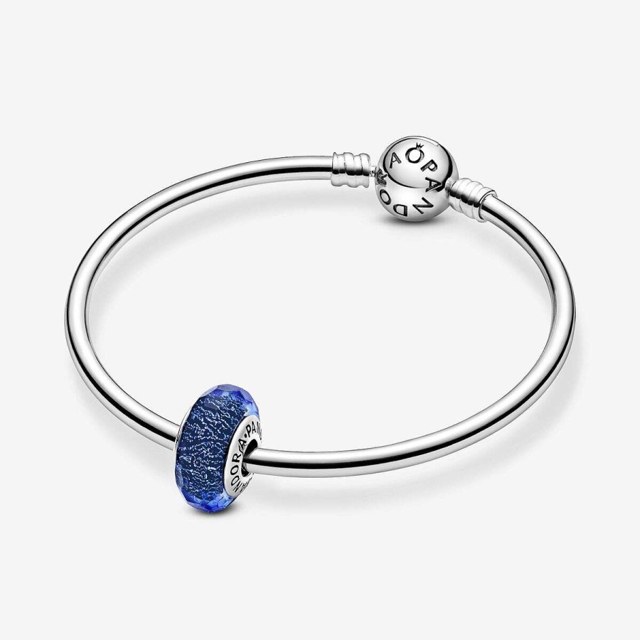 Pandora Conta Vidro Murano Azul Facetado Clearance