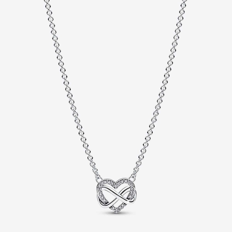 Pandora Colar Sparkling Infinity Heart Prata Clearance