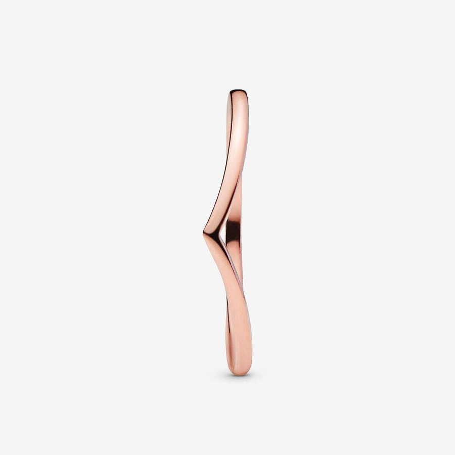 Pandora Anel Polido Wishbone Revestido A Ouro Rosa Online