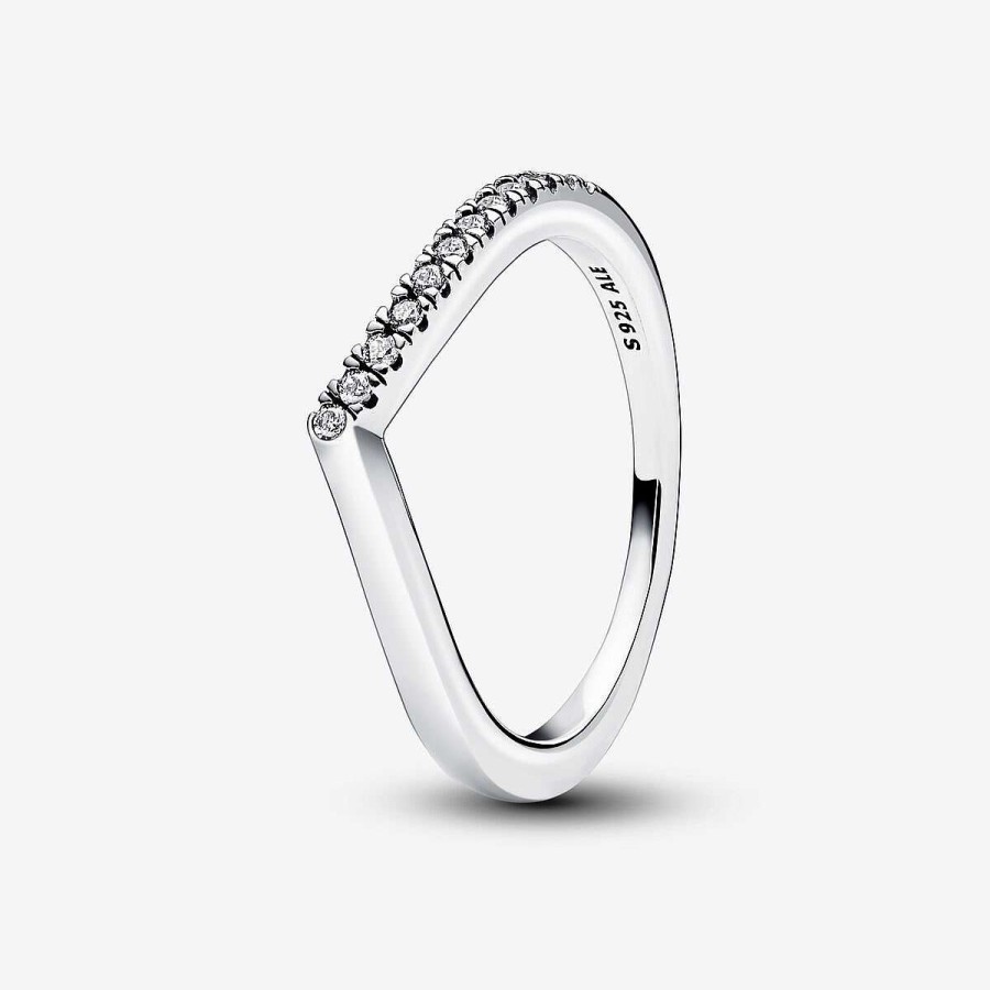 Pandora Anel Timeless Wish Half Sparkling Prata Online