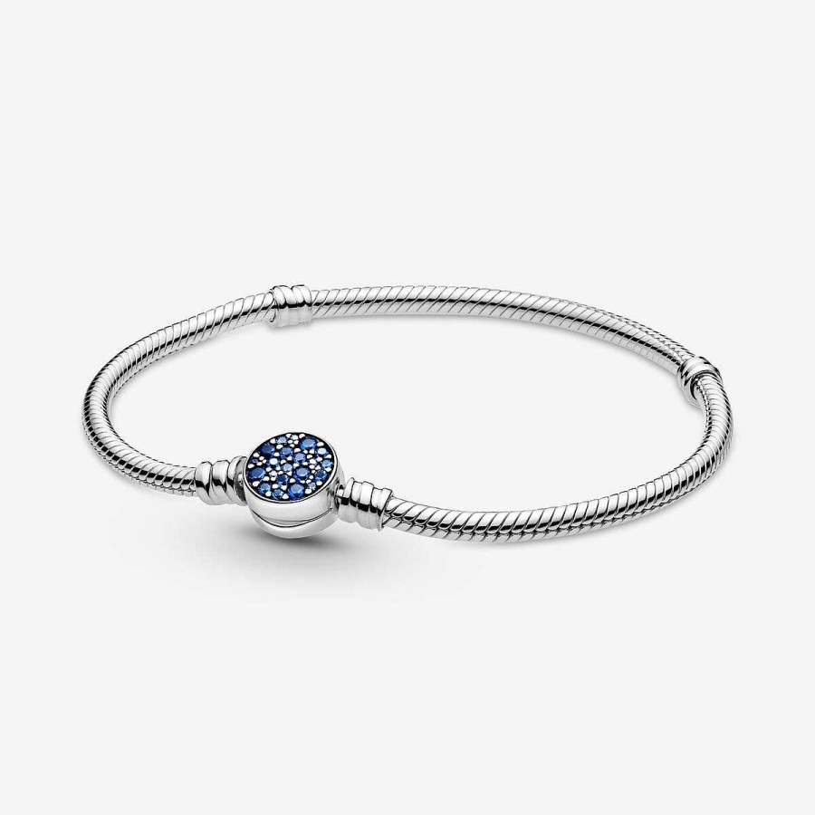 Pandora Pulseira Snake Com Fecho Em Disco Azul Hot