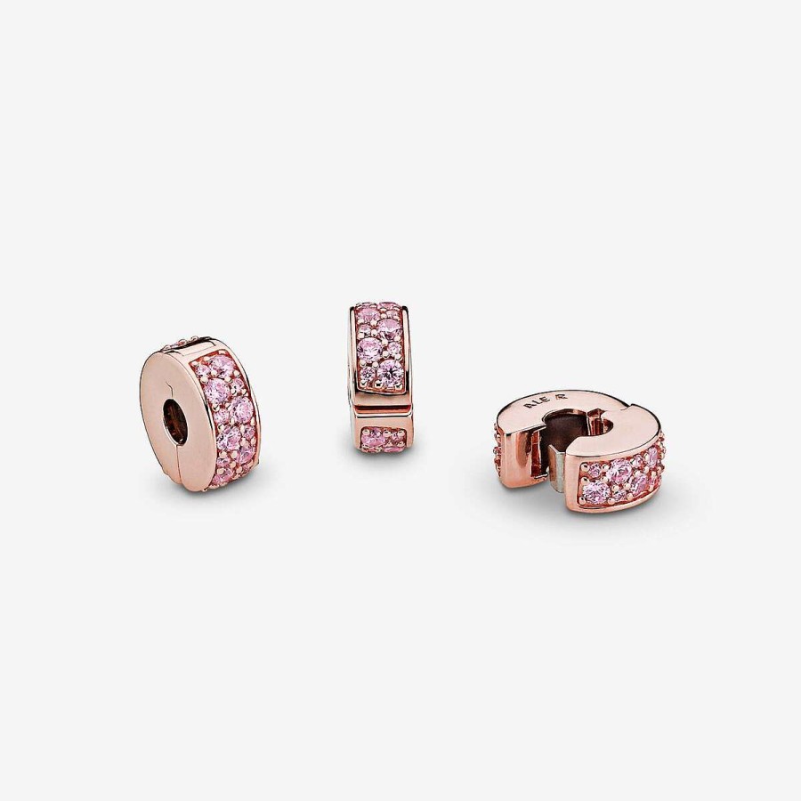 Pandora Clip Pav Rosa Revestido A Ouro Rosa Clearance