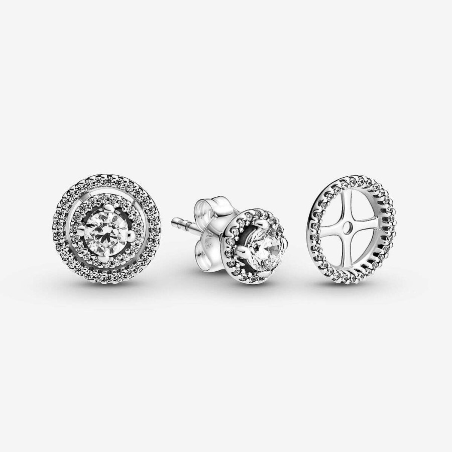 Pandora Brincos Sparkling Double Halo Clearance