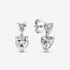 Pandora Brincos Double Heart Sparkling Wholesale