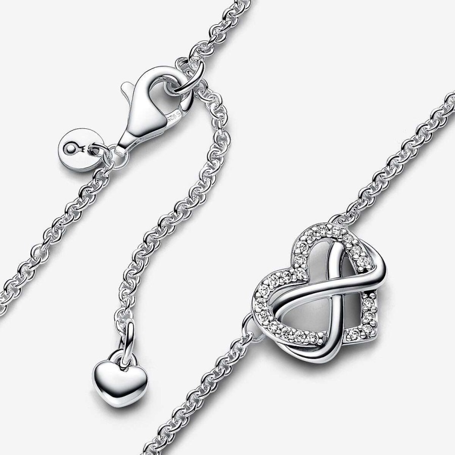 Pandora Colar Sparkling Infinity Heart Prata Clearance