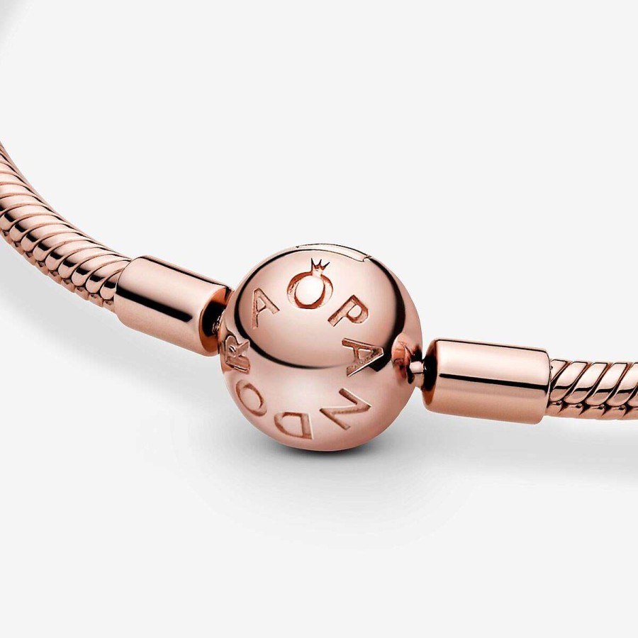 Pandora Pulseira Malha Snake Moments Revestido A Ouro Rosa Hot