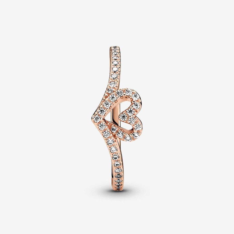 Pandora Anel Wishbone Cora O Brilhante Revestido A Ouro Rosa Online