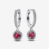 Pandora Argolas Red Round Sparkling Encarnado New