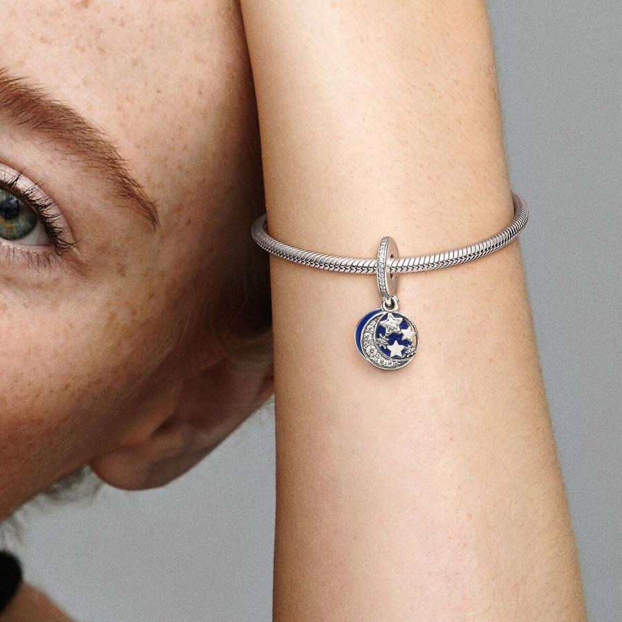 Pandora Conta Pendente Lua E C U Azul Wholesale