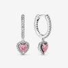 Pandora Argolas Sparkling Halo Heart Hot