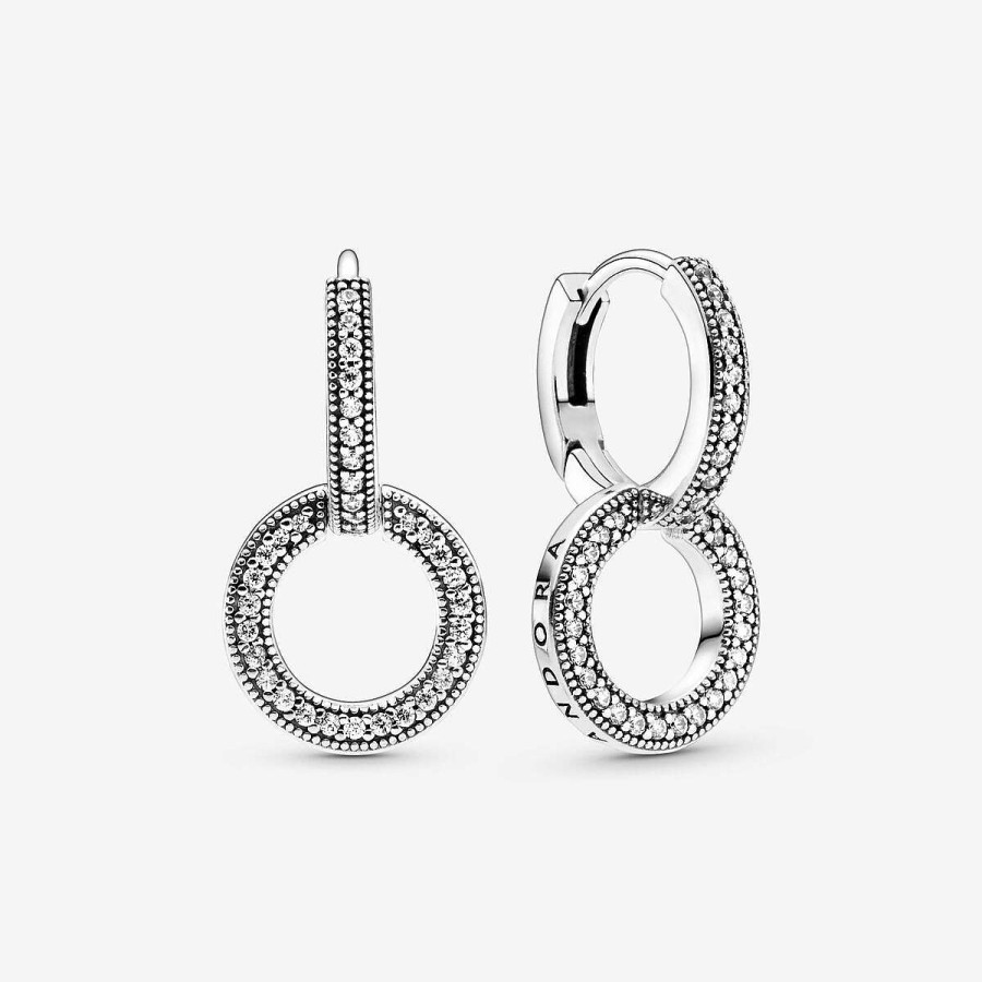 Pandora Argolas Sparkling Double Prata Clearance