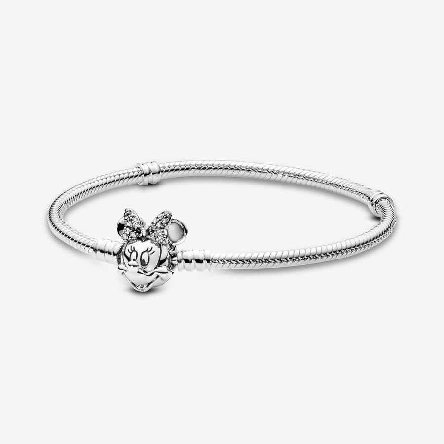 Pandora Pulseira De Malha Snake Fecho Minnie Pav Disney Pandora Moments Hot