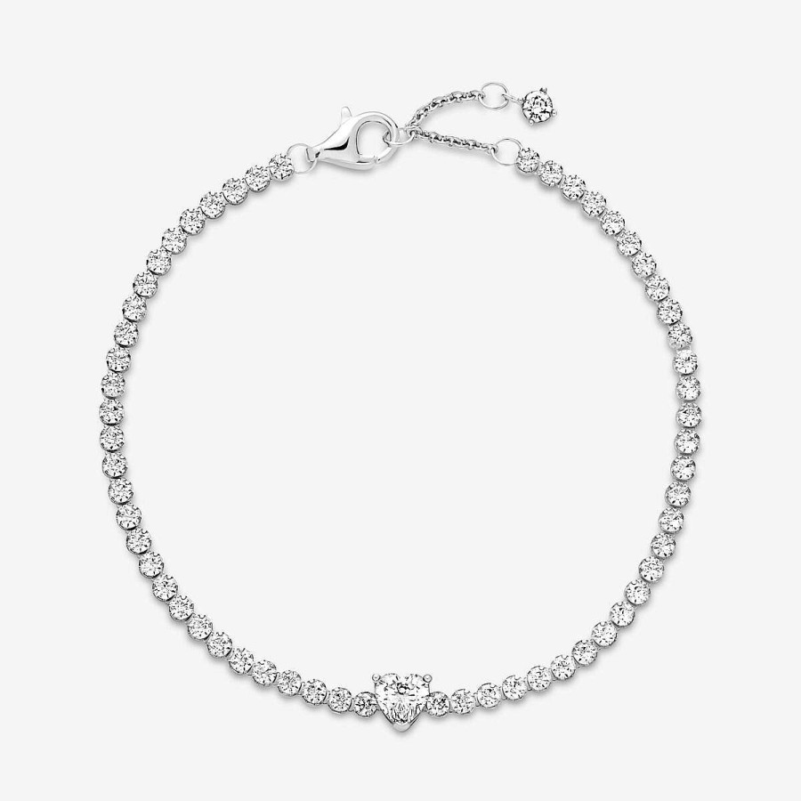 Pandora Pulseira Sparkling Heart Clearance