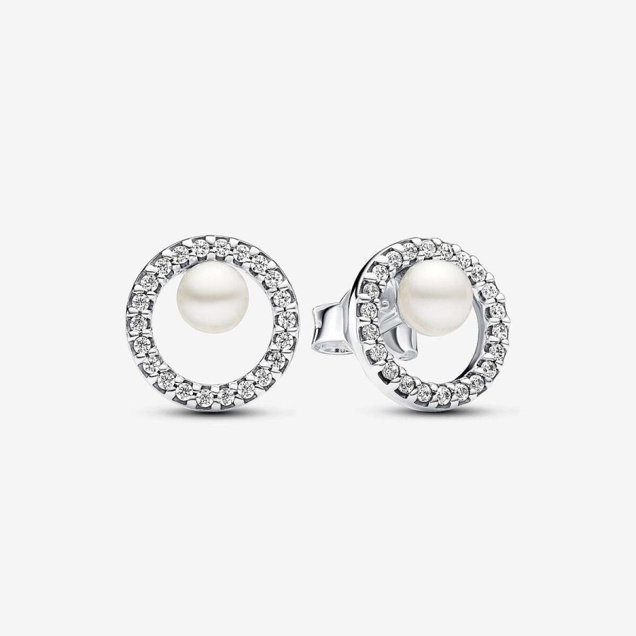 Pandora Brincos Treated Freshwater Cultured Pearl & Pav Halo Best